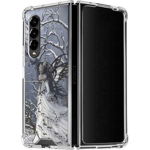 Fairy with Owl in Snow by Nene Thomas Galaxy Z Fold4 5G Clear Case
