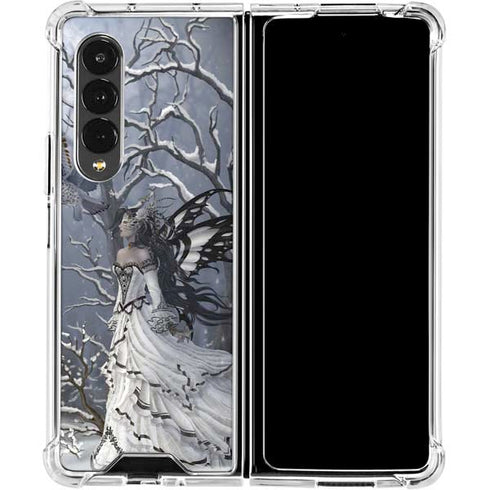 Fairy with Owl in Snow by Nene Thomas Galaxy Z Fold4 5G Clear Case