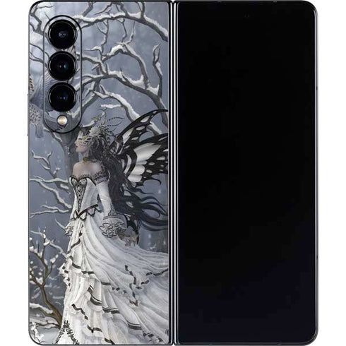 Fairy with Owl in Snow by Nene Thomas Galaxy Z Fold4 5G Skin