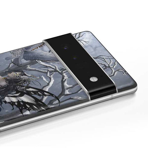 Fairy with Owl in Snow by Nene Thomas Google Pixel 6 Pro Skin