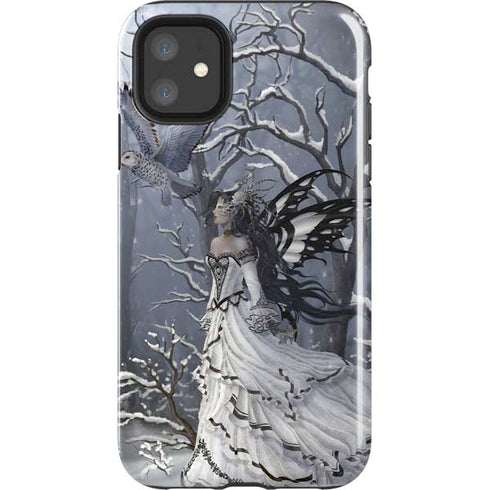 Fairy with Owl in Snow by Nene Thomas iPhone 11 Impact Case