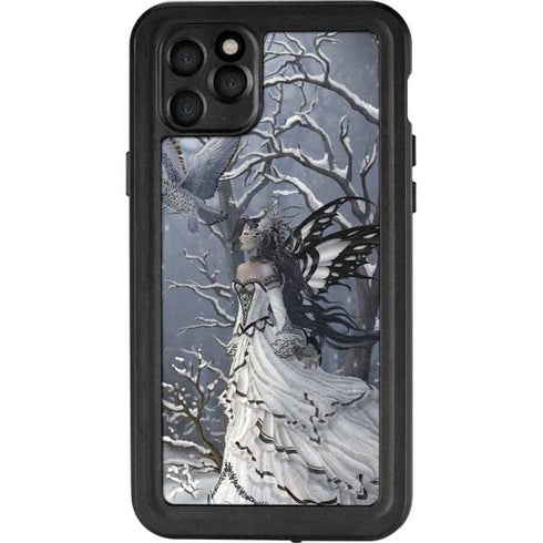 Fairy with Owl in Snow by Nene Thomas iPhone 11 Pro Max Waterproof Case
