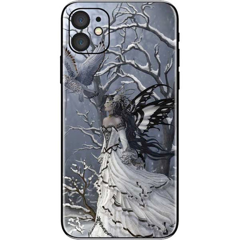 Fairy with Owl in Snow by Nene Thomas iPhone 11 Skin