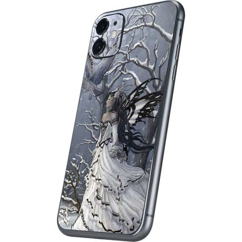Fairy with Owl in Snow by Nene Thomas iPhone 11 Skin