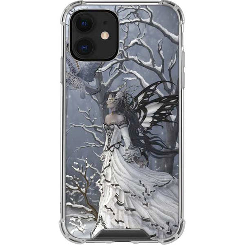 Fairy with Owl in Snow by Nene Thomas iPhone 12 Clear Case