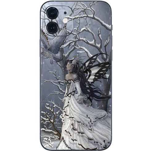 Fairy with Owl in Snow by Nene Thomas iPhone 12 Mini Skin