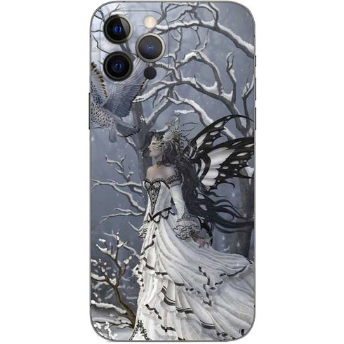 Fairy with Owl in Snow by Nene Thomas iPhone 12 Pro Skin