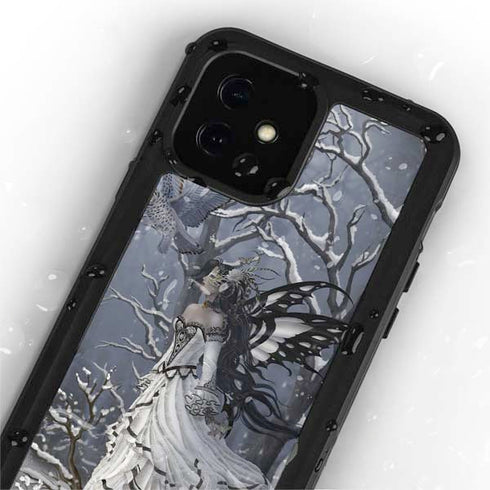 Fairy with Owl in Snow by Nene Thomas iPhone 12 Waterproof Case