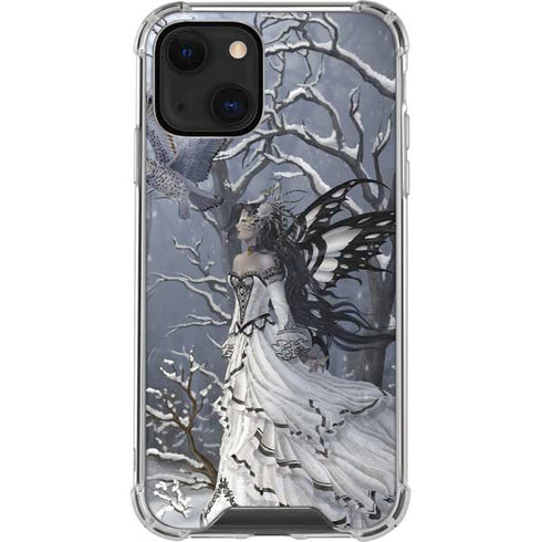 Fairy with Owl in Snow by Nene Thomas iPhone 13 Mini Clear Case