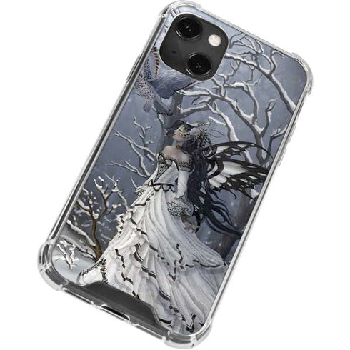 Fairy with Owl in Snow by Nene Thomas iPhone 13 Mini Clear Case