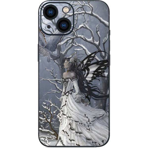 Fairy with Owl in Snow by Nene Thomas iPhone 13 Mini Skin