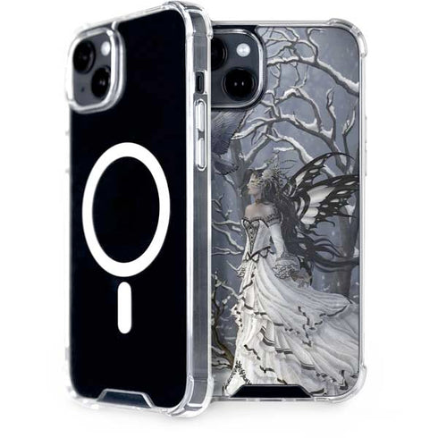 Fairy with Owl in Snow by Nene Thomas iPhone 15 Plus MagSafe Case