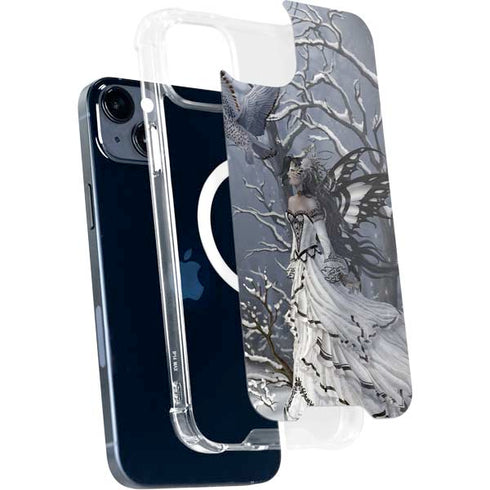 Fairy with Owl in Snow by Nene Thomas iPhone 15 Plus MagSafe Case