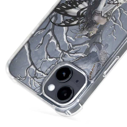 Fairy with Owl in Snow by Nene Thomas iPhone 15 Plus MagSafe Case
