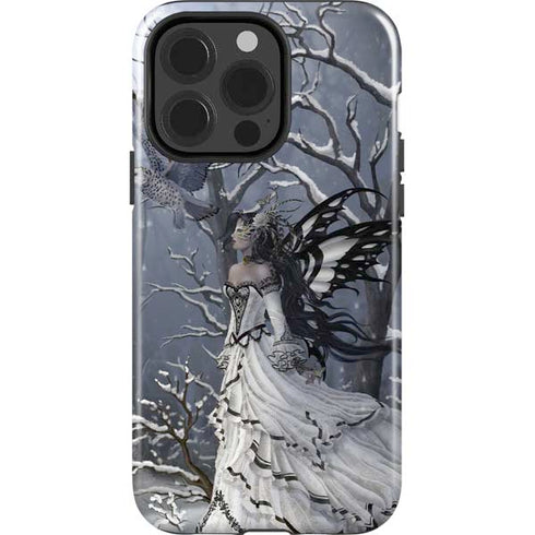 Fairy with Owl in Snow by Nene Thomas iPhone 14 Pro Impact Case