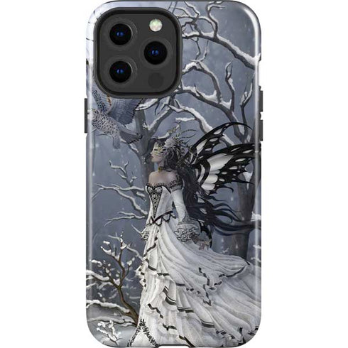 Fairy with Owl in Snow by Nene Thomas iPhone 15 Pro Max Impact Case