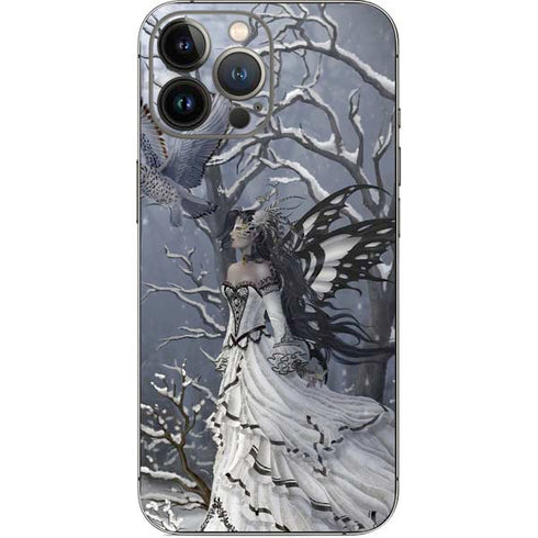 Fairy with Owl in Snow by Nene Thomas iPhone 14 Pro Max Skin