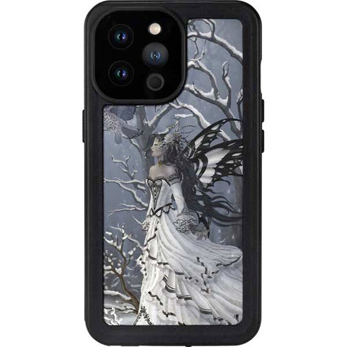 Fairy with Owl in Snow by Nene Thomas iPhone 14 Pro Max Waterproof Case