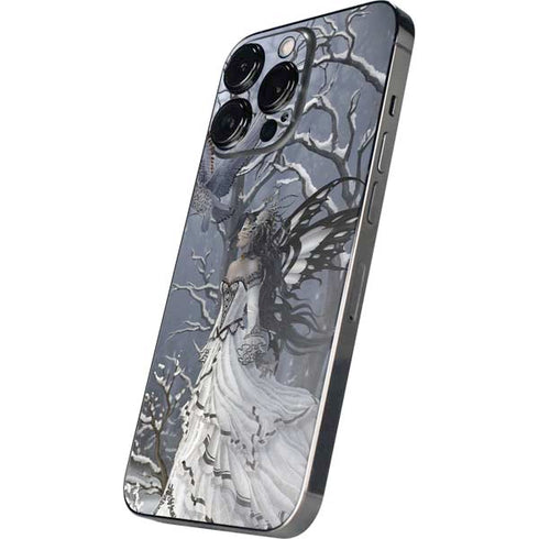 Fairy with Owl in Snow by Nene Thomas iPhone 15 Pro Skin