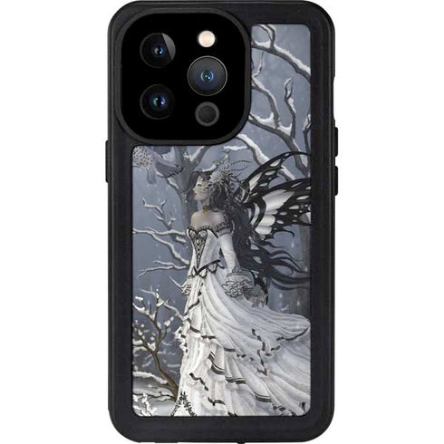 Fairy with Owl in Snow by Nene Thomas iPhone 14 Pro Waterproof Case