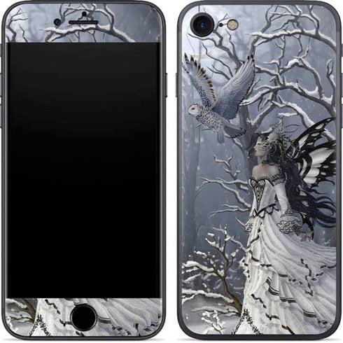 Fairy with Owl in Snow by Nene Thomas iPhone 8 Skin