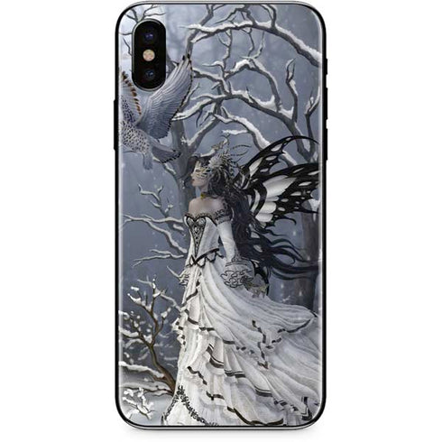 Fairy with Owl in Snow by Nene Thomas iPhone XS Max Skin