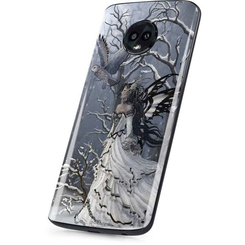 Fairy with Owl in Snow by Nene Thomas Moto G6 Skin