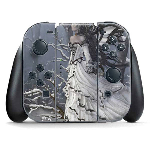Fairy with Owl in Snow by Nene Thomas Nintendo Switch (2017-2021) Joy-Con Controller Skin