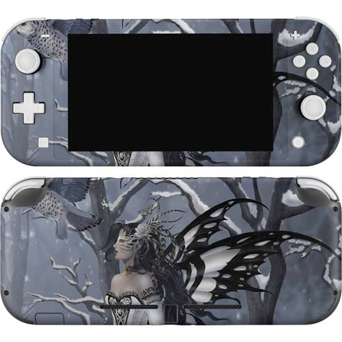 Fairy with Owl in Snow by Nene Thomas Nintendo Switch Lite Skin