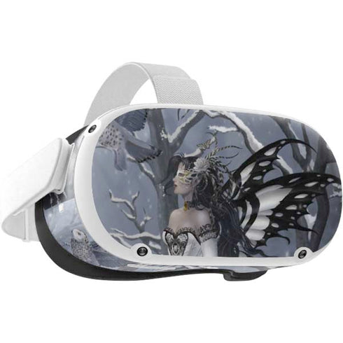 Fairy with Owl in Snow by Nene Thomas Oculus Quest 2 Skin