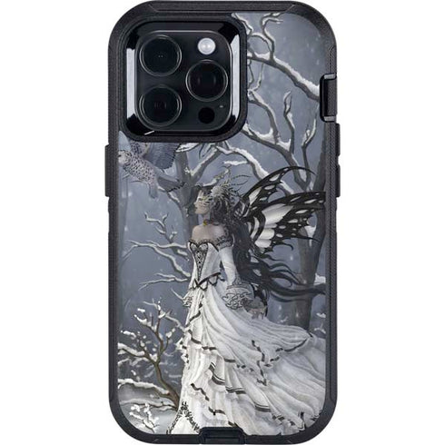 Fairy with Owl in Snow by Nene Thomas Otterbox Defender iPhone Skin
