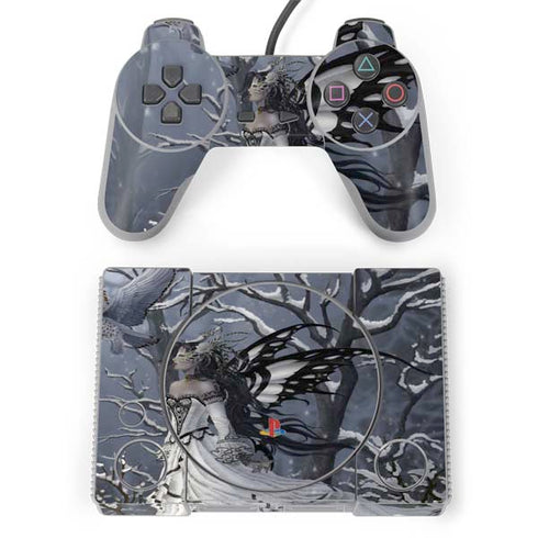 Fairy with Owl in Snow by Nene Thomas PlayStation Classic Bundle Skin