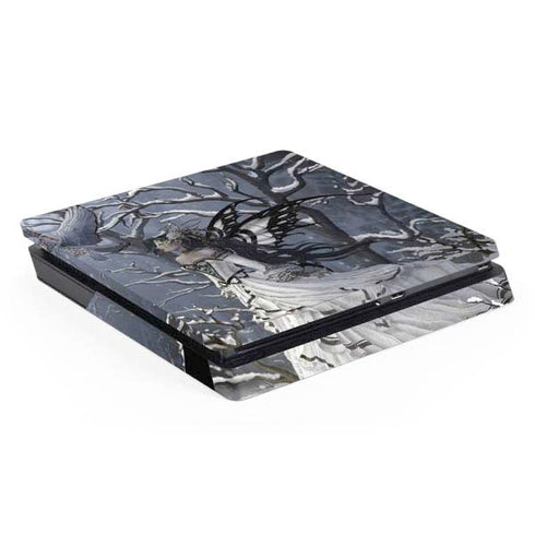 Fairy with Owl in Snow by Nene Thomas PS4 Slim Skin