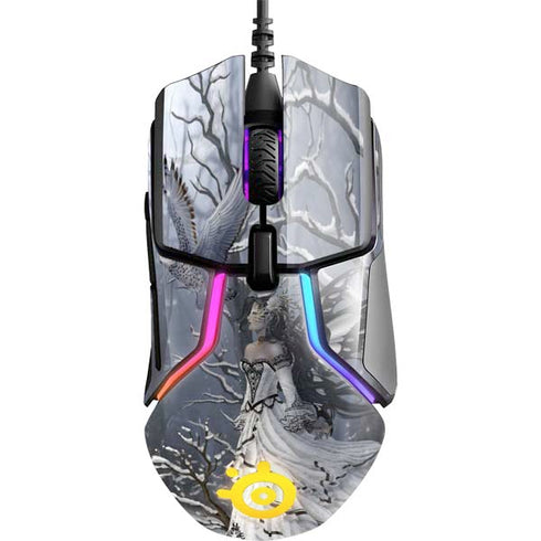 Fairy with Owl in Snow by Nene Thomas SteelSeries Rival 600 Gaming Mouse Skin