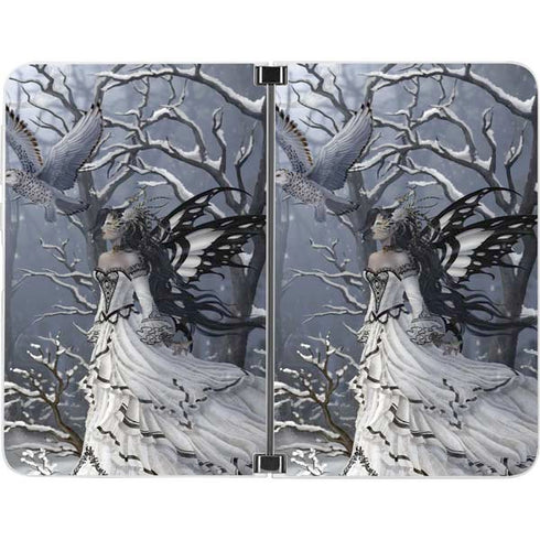 Fairy with Owl in Snow by Nene Thomas Surface Duo Skin