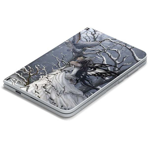 Fairy with Owl in Snow by Nene Thomas Surface Duo Skin