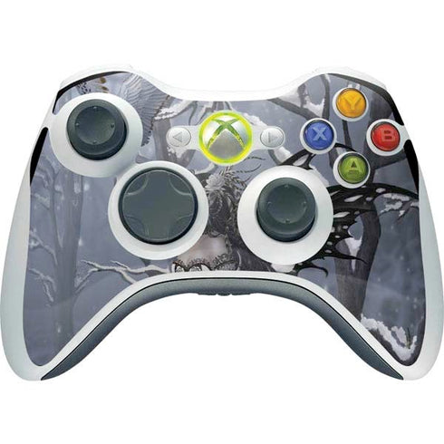 Fairy with Owl in Snow by Nene Thomas Xbox 360 Wireless Controller Skin