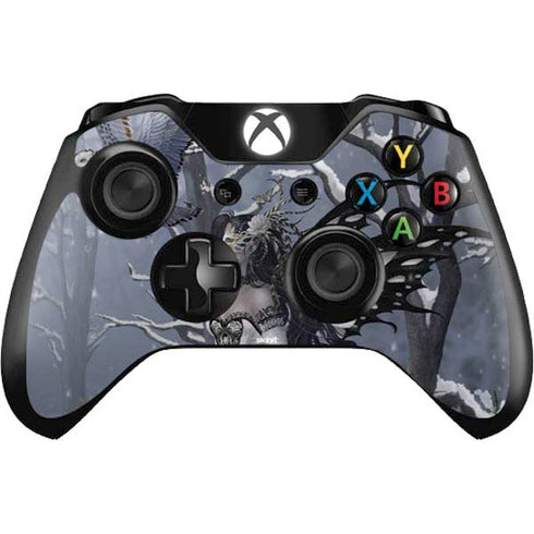 Fairy with Owl in Snow by Nene Thomas Xbox One Controller Skin
