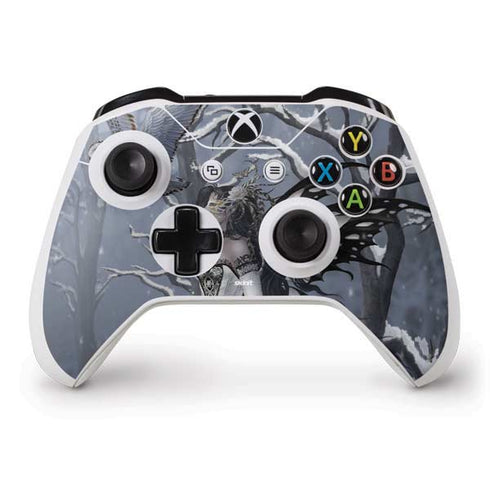 Fairy with Owl in Snow by Nene Thomas Xbox One S Controller Skin