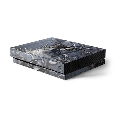 Fairy with Owl in Snow by Nene Thomas Xbox One X Console Skin