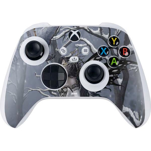 Fairy with Owl in Snow by Nene Thomas Xbox Series S Controller Skin