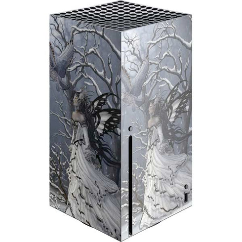 Fairy with Owl in Snow by Nene Thomas Xbox Series X Console Skin