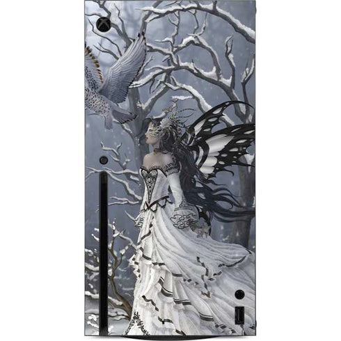 Fairy with Owl in Snow by Nene Thomas Xbox Series X Console Skin