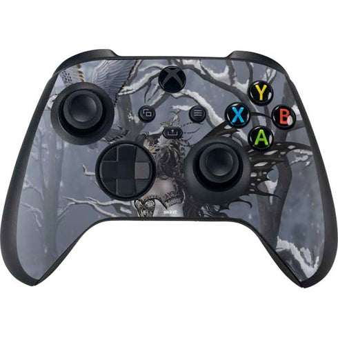 Fairy with Owl in Snow by Nene Thomas Xbox Series X Controller Skin