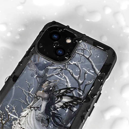 Fairy with Owl in Snow by Nene Thomas iPhone 15 Plus Waterproof Case