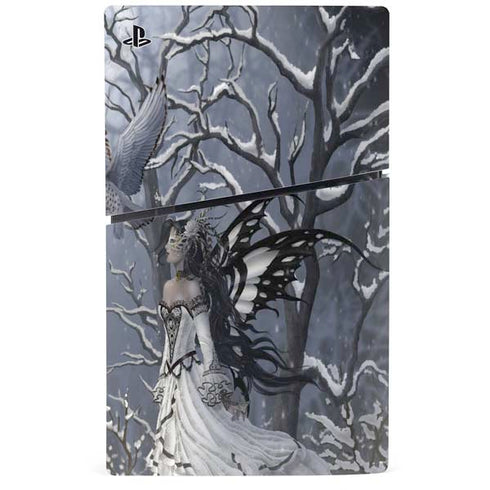 Fairy with Owl in Snow by Nene Thomas PS5 Slim Disk Console Skin