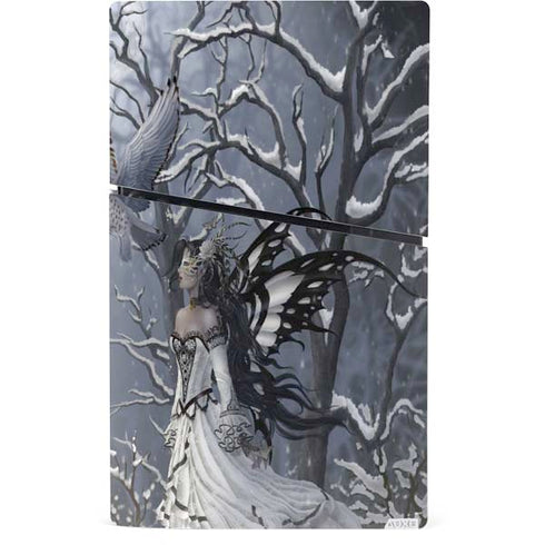 Fairy with Owl in Snow by Nene Thomas PS5 Slim Digital Edition Bundle Skin