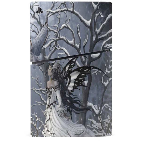 Fairy with Owl in Snow by Nene Thomas PS5 Slim Digital Edition Console Skin