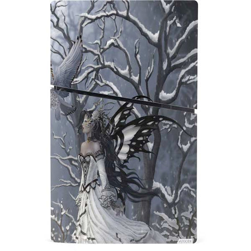 Fairy with Owl in Snow by Nene Thomas PS5 Slim Digital Edition Console Skin