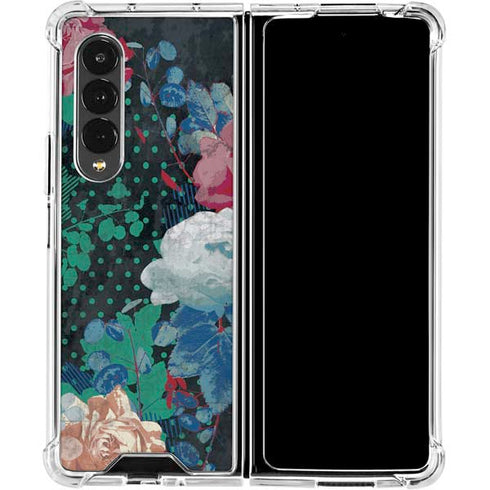 Fall Flowers Galaxy Z Fold4 5G Clear Case